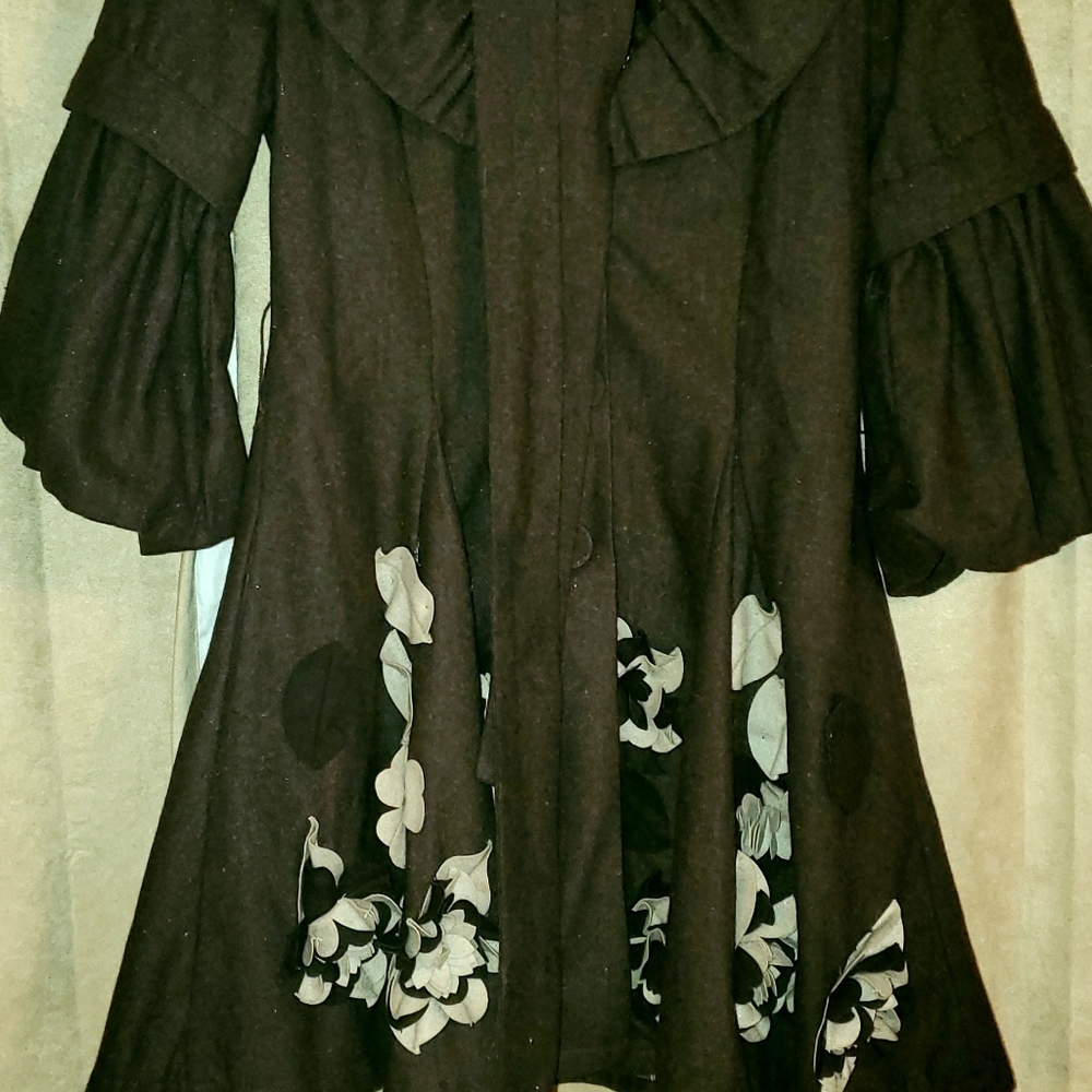 Brown Floral Wool Ryu Anthropologie Jacket